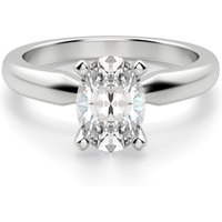Tapered Solitaire Owalny 1.75 krt Klasyczny Pierścionek Zaręczynowy Diament Laboratoryjny 950 Platyna