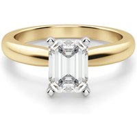 Tapered Solitaire Szmaragdowy 0.75 krt Klasyczny Pierścionek Zaręczynowy Diament Laboratoryjny 585 Żółte Złoto (14K)