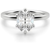 Arezzo Klasyczny Owalny 3.00 krt Pierścionek Zaręczynowy Diament Laboratoryjny 585 Białe Złoto (14K)