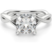 Twisted Klasyczny Poduszkowy 0.50 krt Pierścionek Zaręczynowy Diament Laboratoryjny 585 Białe Złoto (14K)