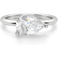 Klasyczny Pierścionek Zaręczynowy Gruszka 2.00 ct East-West Diament Laboratoryjny 585 Białe Złoto (14K)