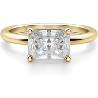Klasyczny Pierścionek Zaręczynowy Radiant 0.75 ct East-West Diament Laboratoryjny 585 Żółte Złoto (14K)