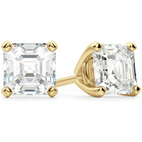 Kolczyki Sztyfty Asscher 0.30 Karata Tension Back Basket Set Diament Laboratoryjny 585 Żółte Złoto (14K)