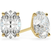 Owalne Kolczyki Sztyfty 0.30 Karata Tension Back Martini Set Diament Laboratoryjny 585 Żółte Złoto (14K)
