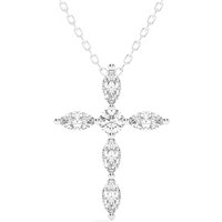 Wisiorek Krzyż Markýzový 0.50 krt Laboratoryjny Diament 585 Białe Złoto (14K)
