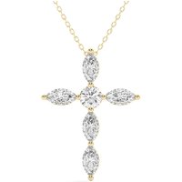 Wisiorek Krzyż Markýzový 1.50 krt Laboratoryjny Diament 585 Żółte Złoto (14K)