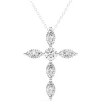 Wisiorek Krzyż Markýzový 1.50 krt Laboratoryjny Diament 585 Białe Złoto (14K)