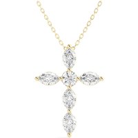 Wisiorek Krzyż Markýzový 1.00 krt Laboratoryjny Diament 585 Żółte Złoto (14K)