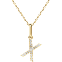 Wisiorek Litera "X" Laboratoryjny Diament 585 Żółte Złoto (14K)