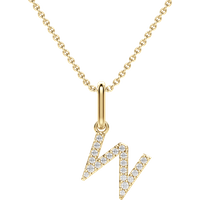 Wisiorek Litera "W" Laboratoryjny Diament 585 Żółte Złoto (14K)
