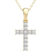 Wisiorek Krzyż 0.33 krt Laboratoryjny Diament 585 Żółte Złoto (14K)