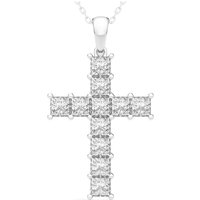 Wisiorek Krzyż 2.00 krt Laboratoryjny Diament 585 Białe Złoto (14K)