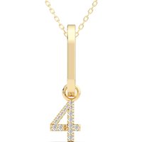 Wisiorek Numer "4" Laboratoryjny Diament 585 Żółte Złoto (14K)
