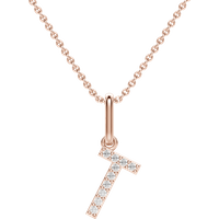 Wisiorek Litera "T" Laboratoryjny Diament 585 Różowe Złoto (14K)