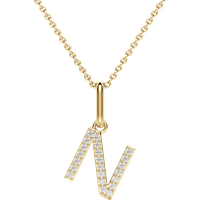 Wisiorek Litera "N" Laboratoryjny Diament 585 Żółte Złoto (14K)