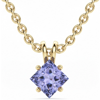 Wisiorek z Tanzanitem Księżniczka 1.75 ct Kite Set 585 Żółte Złoto