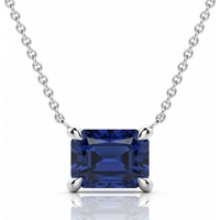 Naszyjnik z Szafirem Radiant 1.25 ct East-West 417 Białe Złoto