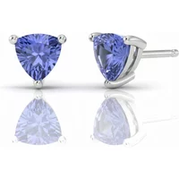 Kolczyki Sztyfty z Tanzanitem Trillion 0.50 ct 925 Srebro