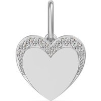 Zawieszka Serce Accented Naturalny Diament 417 Białe Złoto (10K)