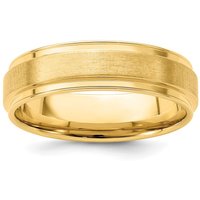 Szczotkowana Obrączka Ślubna Step Down Comfort Fit 6 mm 585 Żółte Złoto (14K)