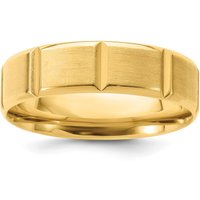 Obrączka Ślubna 6 mm z Fazowanymi Segmentami 585 Żółte Złoto (14K)