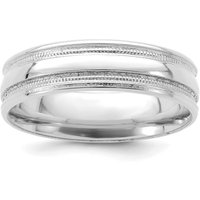 Obrączka Ślubna Beaded Comfort Fit 6 mm 585 Białe Złoto (14K)