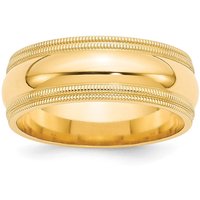 Obrączka Ślubna Double Milgrain Comfort Fit 8 mm 585 Żółte Złoto (14K)