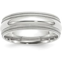Obrączka Ślubna Double Milgrain Comfort Fit 7 mm 585 Białe Złoto (14K)