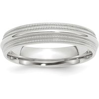 Obrączka Ślubna Double Milgrain Comfort Fit 5 mm 585 Białe Złoto (14K)