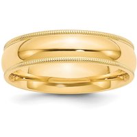 Obrączka Ślubna Milgrain Comfort Fit 6 mm 585 Żółte Złoto (14K)