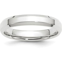 Obrączka Ślubna Bevel Edge Comfort Fit 4 mm 585 Białe Złoto (14K)