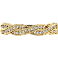 Obrączka Ślubna 2-Row Pavé 1.90 MM Diament Naturalny 585 (14K) Żółte Złoto
