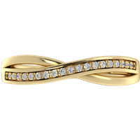 Obrączka Ślubna Wave M-Pavé 1.30 MM Diament Laboratoryjny 417 (10K) Żółte Złoto