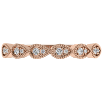 Obrączka Ślubna Rose Pavé Milgrain 1.50 MM Diament Laboratoryjny 417 (10K) Różowe Złoto
