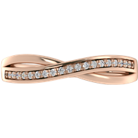 Obrączka Ślubna Wave M-Pavé 1.30 MM Diament Laboratoryjny 417 (10K) Różowe Złoto