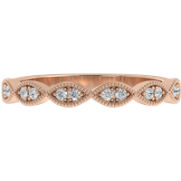 Obrączka Ślubna Milgrane Pavé 2.20 MM Diament Laboratoryjny 417 (10K) Różowe Złoto