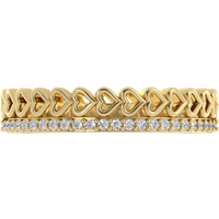 Obrączka Ślubna Heart P-Prong 1.60 MM Diament Naturalny 417 (10K) Żółte Złoto
