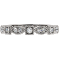 Obrączka Ślubna Seinne Pavé 2.20 MM Diament Laboratoryjny 417 (10K) Białe Złoto