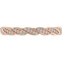 Obrączka Ślubna Petite Pave 1.10 MM Diament Laboratoryjny 417 (10K) Różowe Złoto