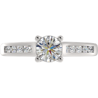 Obrączka Ślubna King Diament Naturalny 750 (18K) Białe Złoto