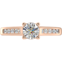 Obrączka Ślubna King Diament Naturalny 750 (18K) Różowe Złoto