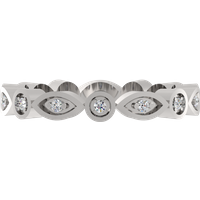 Obrączka Ślubna Diva Pavé Diament Naturalny 750 (18K) Białe Złoto