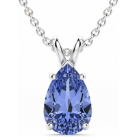 Wisiorek z Tanzanitem Gruszkowym 1.25 ct Basket Set 585 Białe Złoto