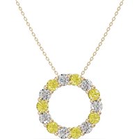 Wisiorek Koło Akcentowany z Diamentami 1.12 ct i Cytrynami 585 Żółte Złoto