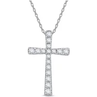 Wisiorek Krzyż Diamentowy Diament Laboratoryjny 585 Białe Złoto (14K)