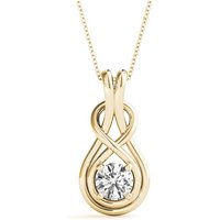 Naszyjnik Diamentowy w Złotym Złocie 0.50 krt Diament Laboratoryjny 585 Żółte Złoto (14K)