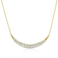 Modny Naszyjnik z Naturalnymi Diamentami Diament Naturalny 585 Żółte Złoto (14K)