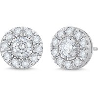 Okrągłe Kolczyki Diamentowe Halo Diament Naturalny 585 Białe Złoto (14K)