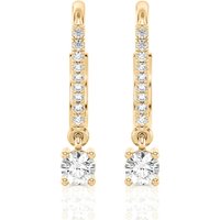 Kolczyki Koła z Okrągłym Diamentem Diament Laboratoryjny 585 Żółte Złoto (14K)