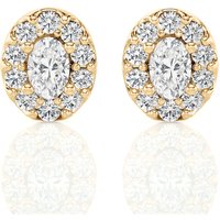 Kolczyki Sztyfty Owalne Halo 2.00 krt Diament Laboratoryjny 585 Żółte Złoto (14K)